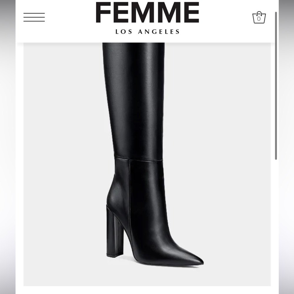 Black Knee-High Boots FEMME Los Angeles